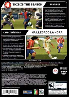 FIFA Soccer 07 box cover back